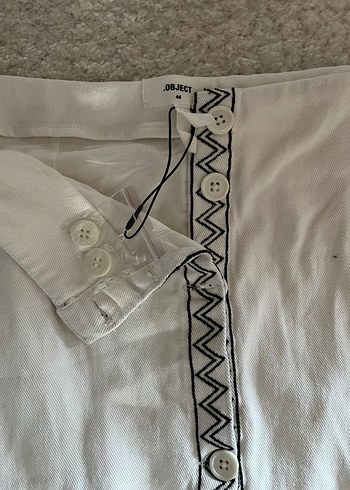 Nakışlı Beyaz Uzun Etek - Görsel 4