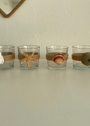 Deniz temalı bej mumluk seti - Görsel 4