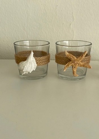 Deniz temalı bej mumluk seti - Görsel 2