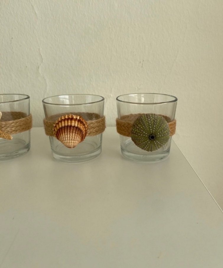 Deniz temalı bej mumluk seti - Görsel 3