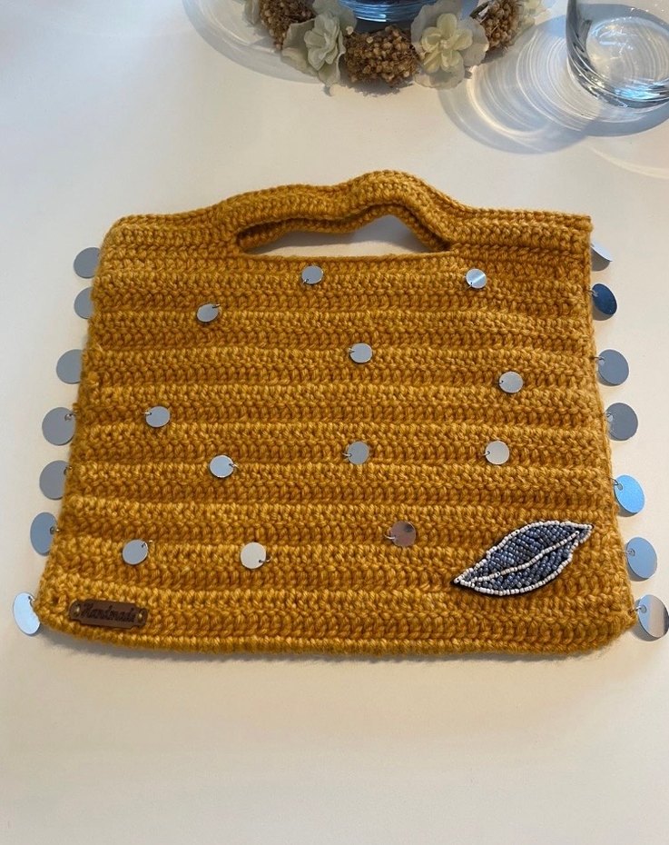 Bohem Tarz Örgü Kadın Çanta - Görsel 3