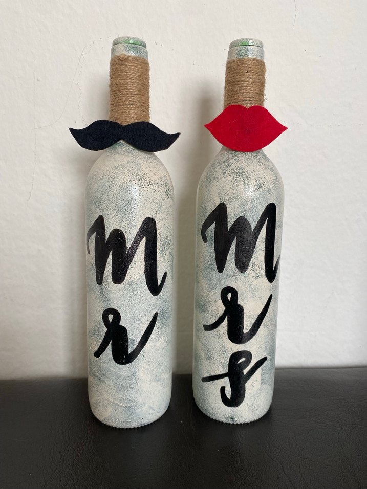 Mr mrs dekoratif şişeler - Görsel 2