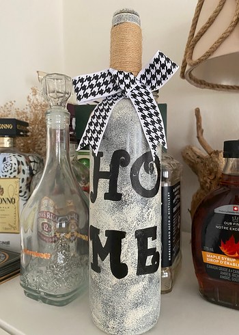 Ev Dekoratif Şişesi Beyaz Gri - Görsel 3