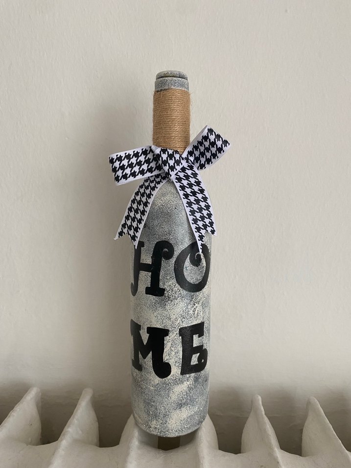 Ev Dekoratif Şişesi Beyaz Gri - Görsel 2