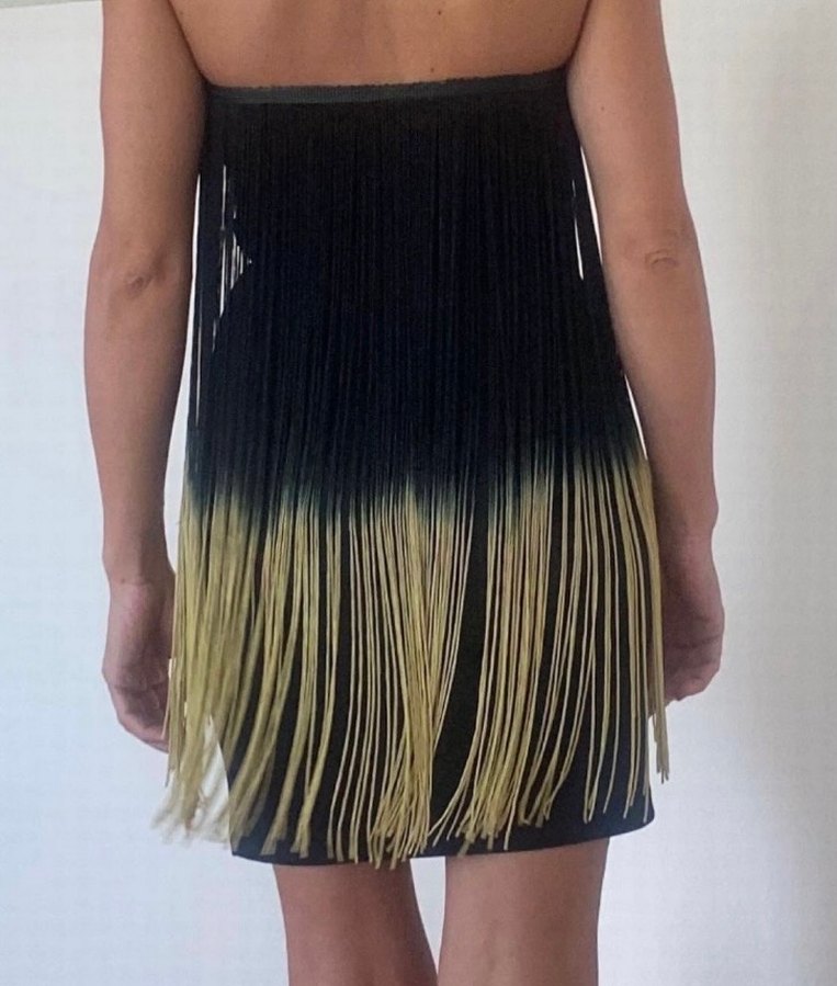 Püsküllü Siyah mini Elbise - Görsel 5