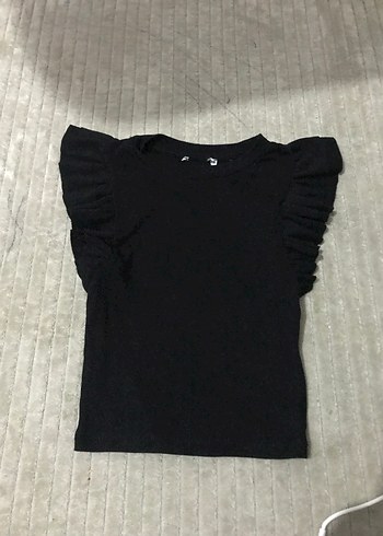 Kız Çocuk Bej Keten Volanlı Kolsuz Bluz - Görsel 6