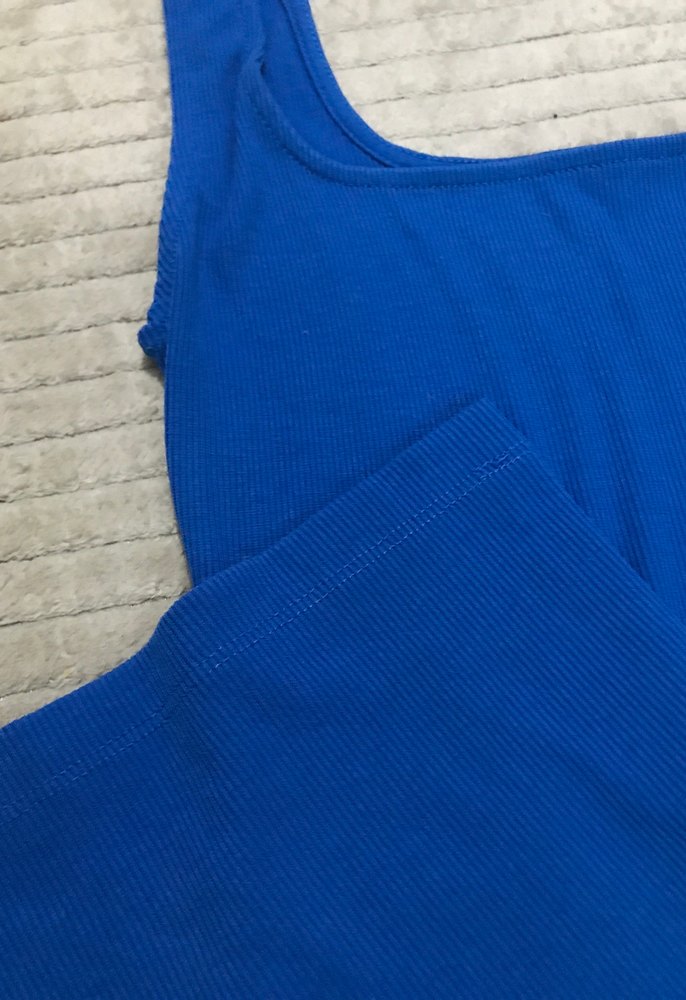 Koyu Mavi Sıfır Kollu elbise - Görsel 2