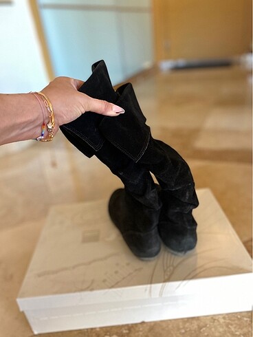 Steve Madden Uzun siyah suet cizme