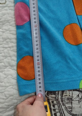 Renkli Puantiyeli Kadın polar Uzun Sabahlık - Görsel 2