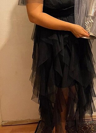 Zara Siyah tül elbise 