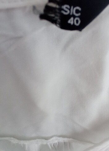 40 Beden beyaz Renk Beyaz kumaş gömlek kolları ve eteği lastikli