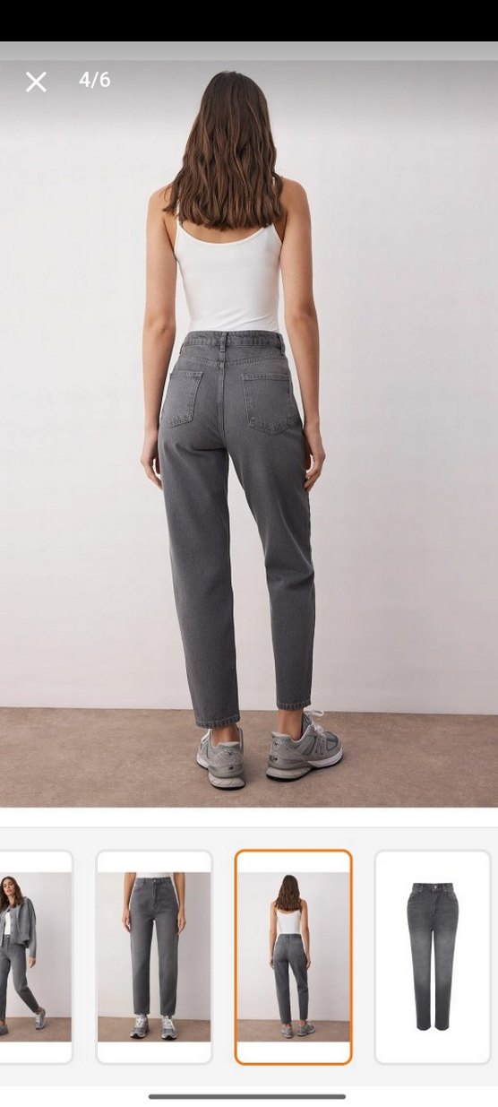 Gri Süet Kadın Jean Pantolon - Görsel 3