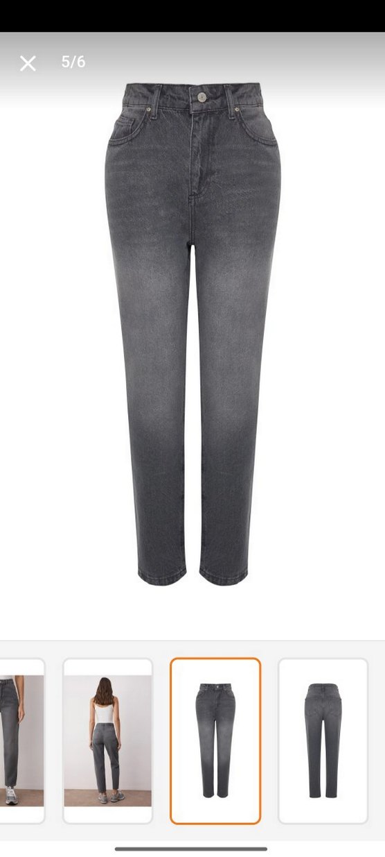 Gri Süet Kadın Jean Pantolon - Görsel 4