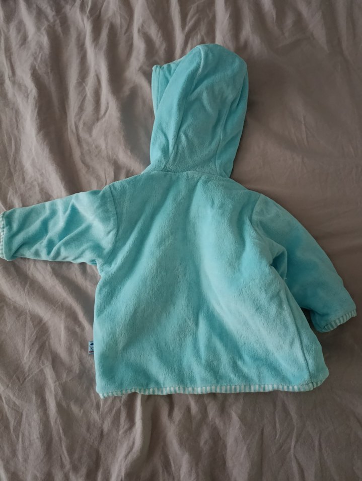 Mavi Kapüşonlu Erkek Çocuk Polar Ceket - Görsel 2