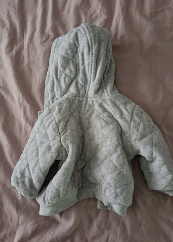 Gri Kapüşonlu çıtlı Erkek Çocuk Mont - Görsel 2