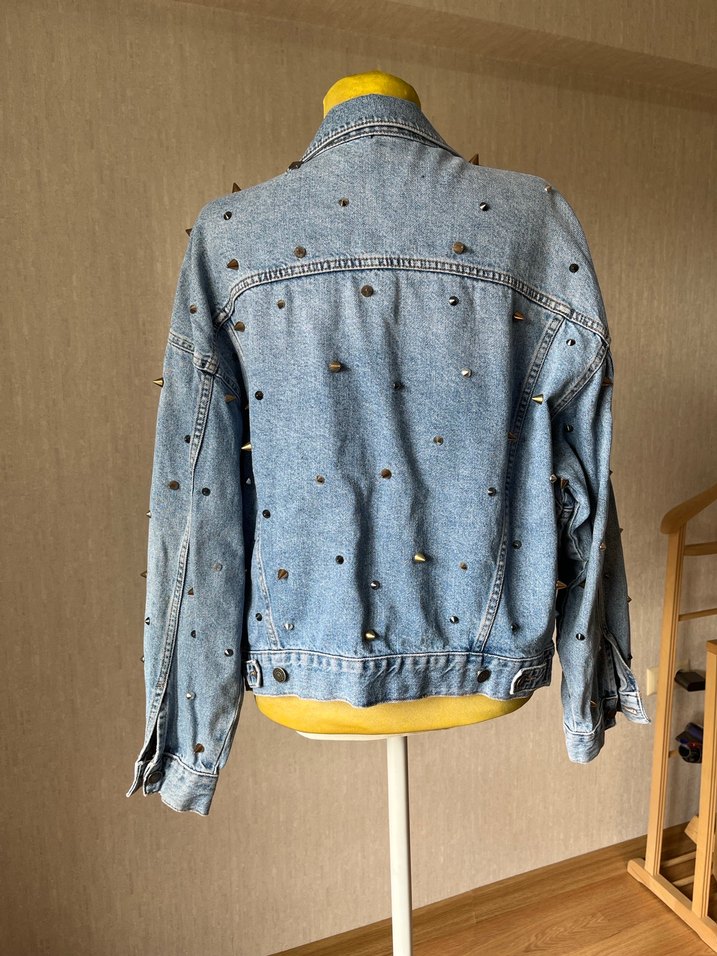 Düğmeli Mavi Kadın Denim Ceket - Görsel 3