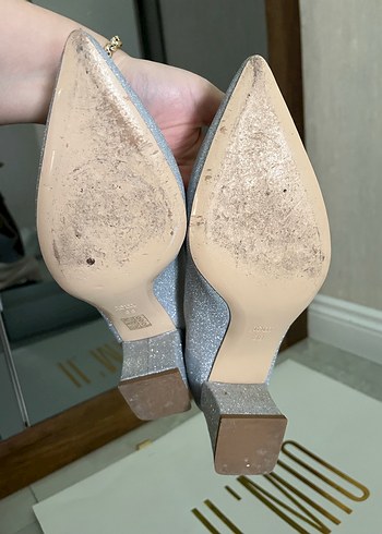 Gümüş Topuklu Kadın Ayakkabı - Görsel 5