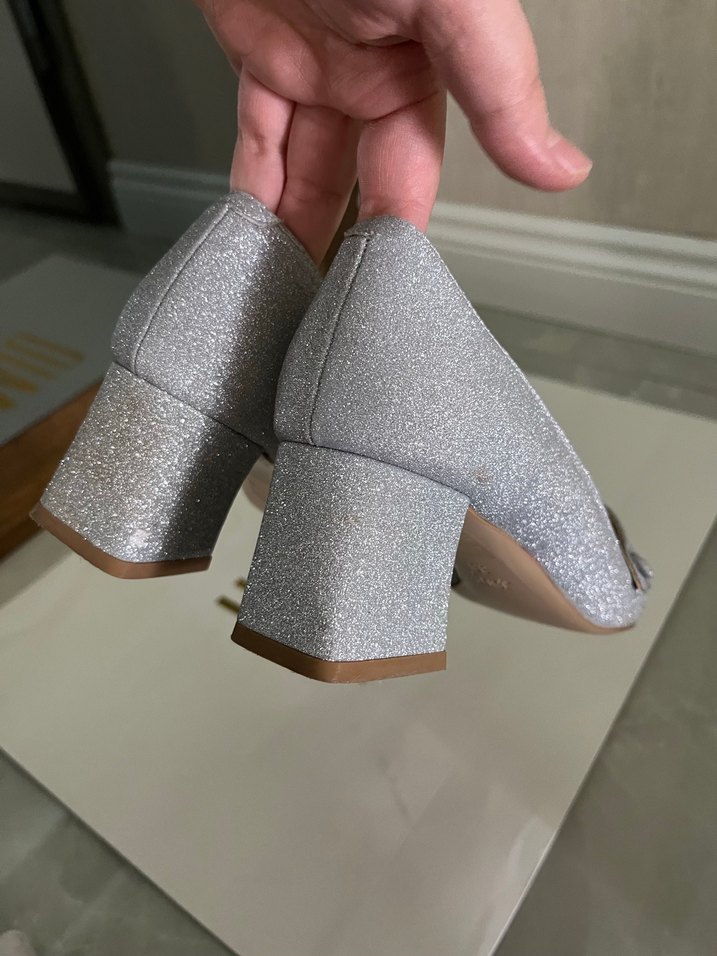 Gümüş Topuklu Kadın Ayakkabı - Görsel 2