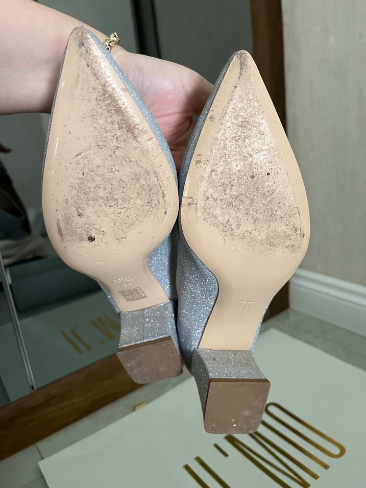 Gümüş Topuklu Kadın Ayakkabı - Görsel 5