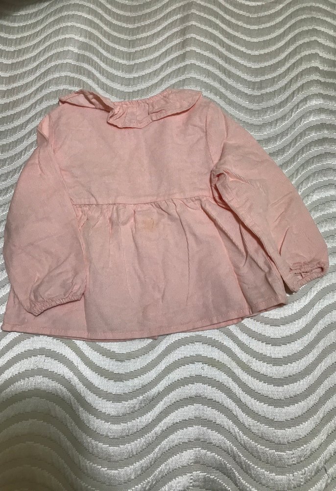 Kız Çocuk Pembe Keten Uzun Kollu Gömlek - Görsel 3