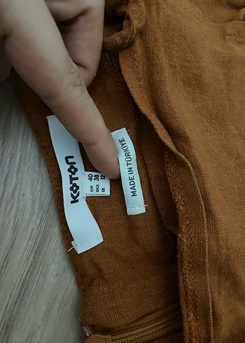 Koton kadın keten şort etek - Görsel 3