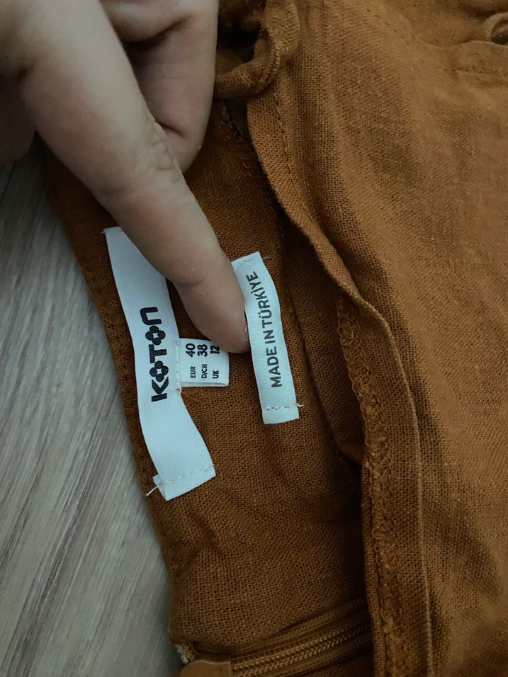 Koton kadın keten şort etek - Görsel 3