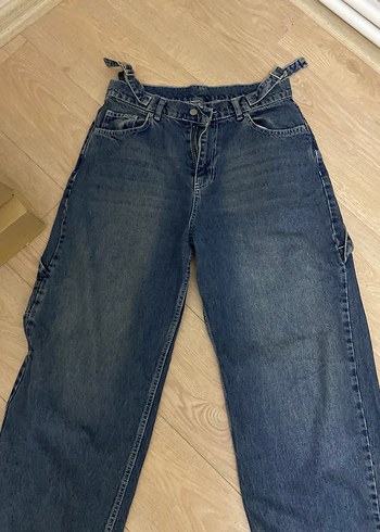 Trendyolmilla Koyu Mavi Bol Kesim Yüksek Bel Jean - Görsel 4