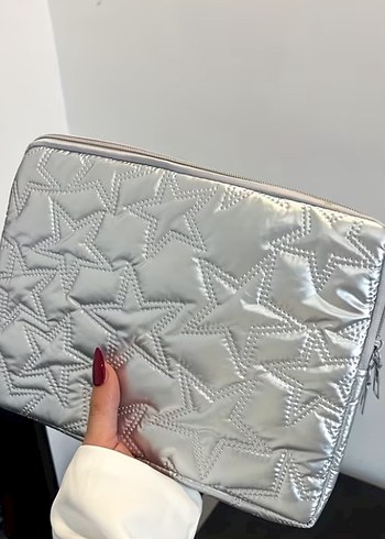 Gri Nakışlı Kadın Laptop Çantası - Görsel 2