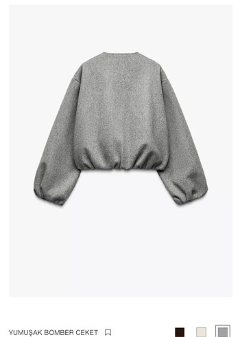 Zara Gri Yumuşak Bomber Kadın Ceket - Görsel 2