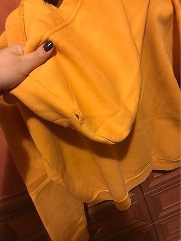 l Beden sarı Renk Koton sarı sweatshirt