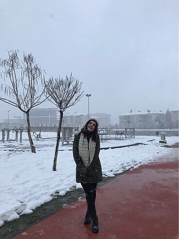 Kalın tüylü haki mont parka - Görsel 6