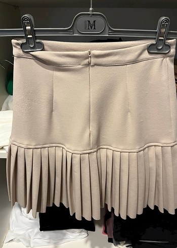 Bej Mini Pilili Kadın Etek - Görsel 2