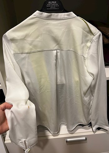 Mango Beyaz Saten Gömlek - Görsel 4