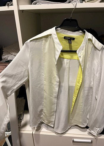 Mango Beyaz Saten Gömlek - Görsel 3