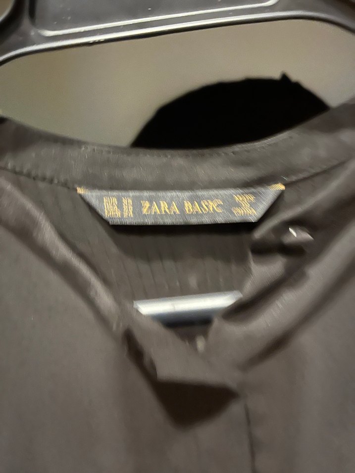 Siyah V Yaka Uzun Kollu Kadın Gömlek - Görsel 2