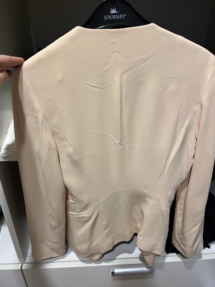 Bej Kadın Klasik Kesim Blazer Ceket - Görsel 4