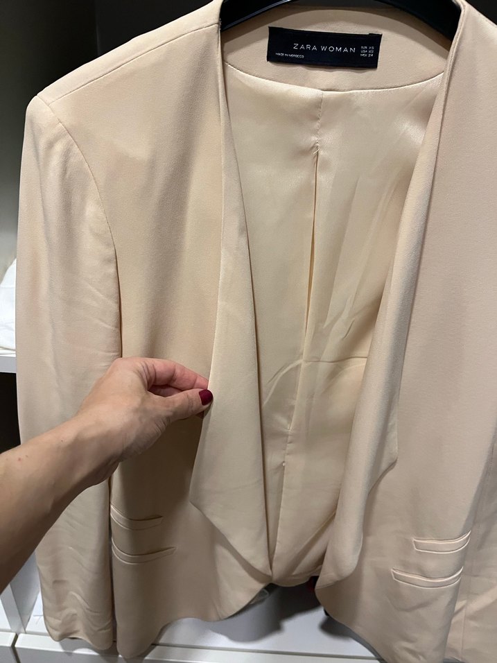 Bej Kadın Klasik Kesim Blazer Ceket - Görsel 3