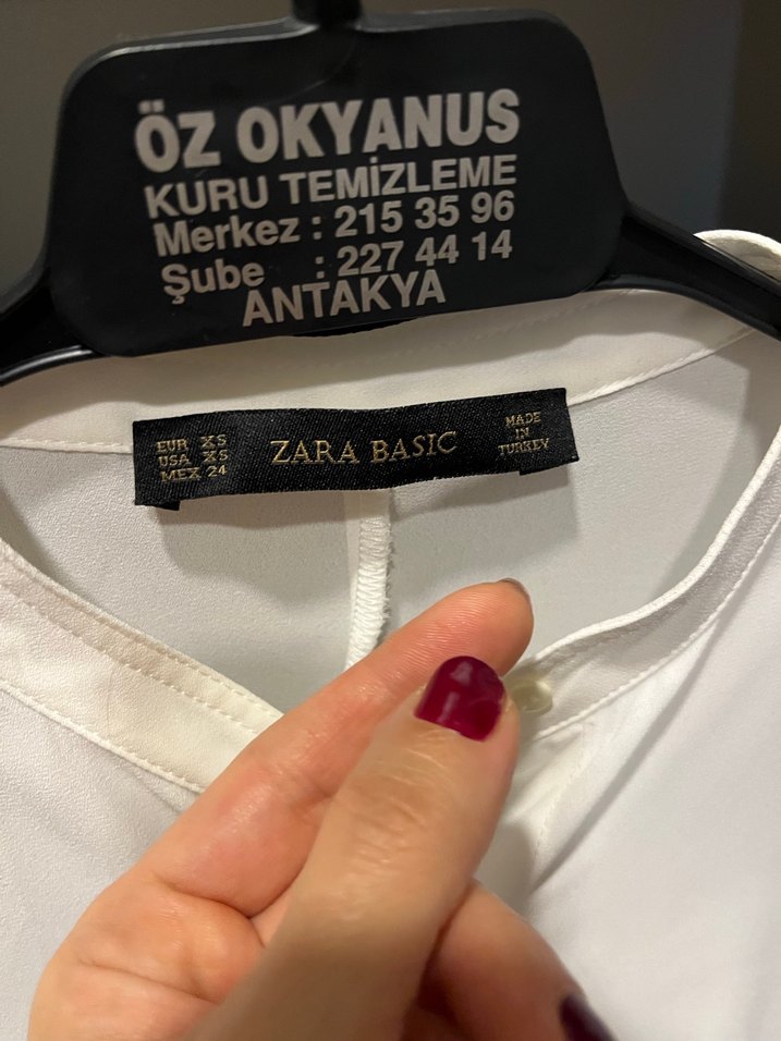 Kadın Beyaz Uzun Kollu V Yaka Gömlek - Görsel 2