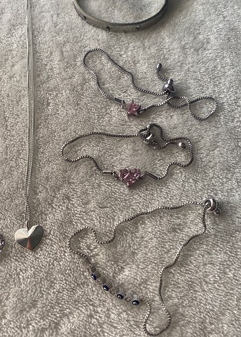 Accessorize Çelik takı kelepçe bileklik kolye