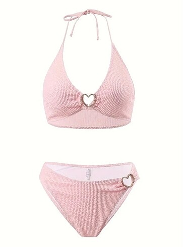 kalpli bikini takımı pembe
