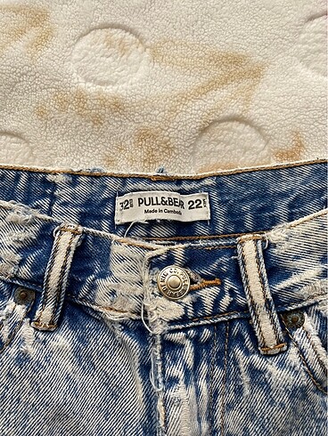 xs Beden Pull and bear kadın mini kısa kot şort mavi