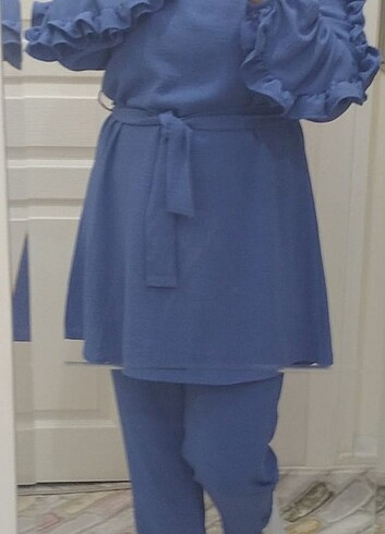 Tesettür ikili takım tunik+ pantalon - Görsel 2