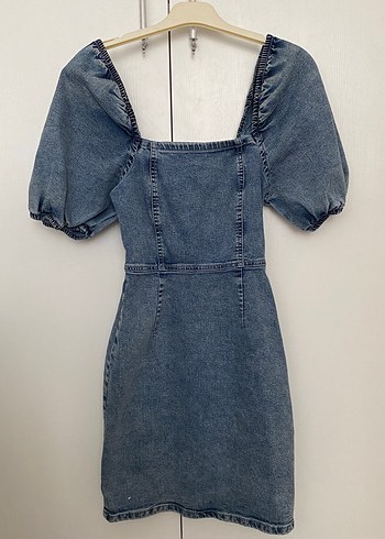 Kadın Mavi Denim Mini Elbise