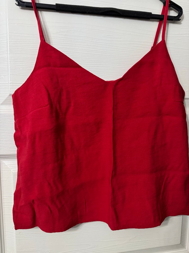 Kırmızı V Yaka Kadın Mini Atlet - Görsel 2