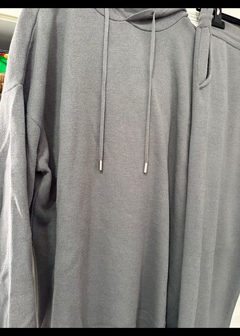 44 Beden Gri Kadın Oversize Eşofman Takımı triko