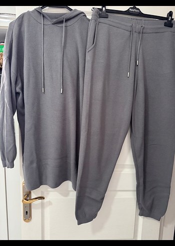 Gri Kadın Oversize Eşofman Takımı triko