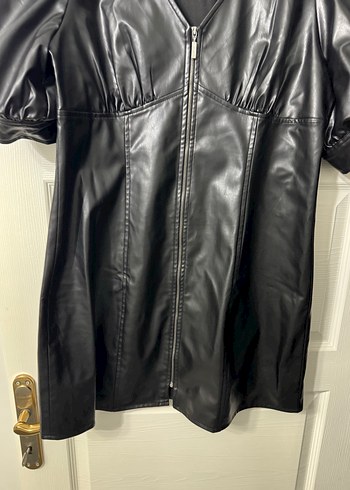 Kadın Siyah Deri Goth Mini Ceket - Görsel 3