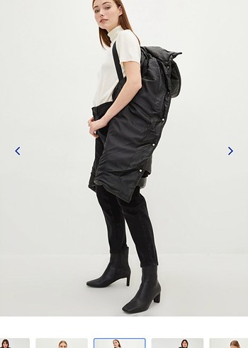 Siyah Deri Kadın Kışlık Mont - Görsel 4