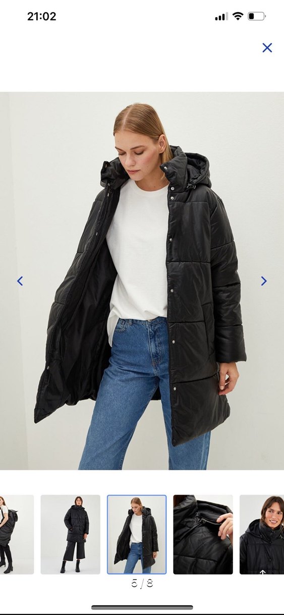 Siyah Deri Kadın Kışlık Mont - Görsel 5