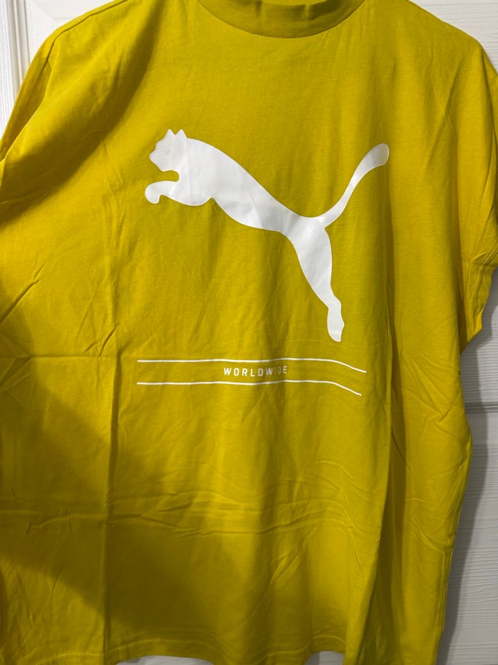 Sarı Puma Kadın Spor Tişört - Görsel 3